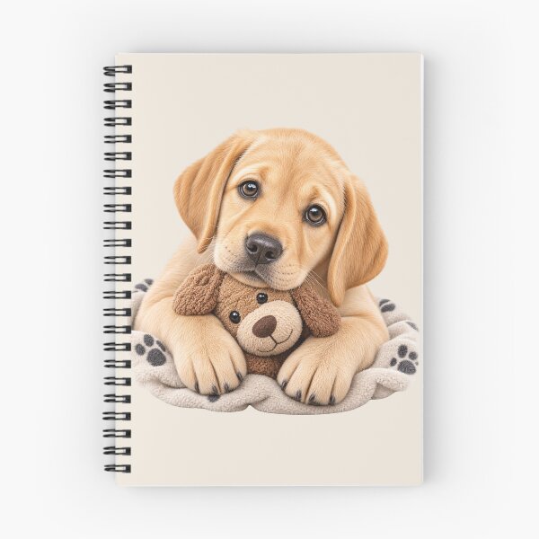 Item preview, Cute Golden Labrador Puppy with Teddy bear - Adorable dog lover Gift designed and sold by Nature's Palette.
