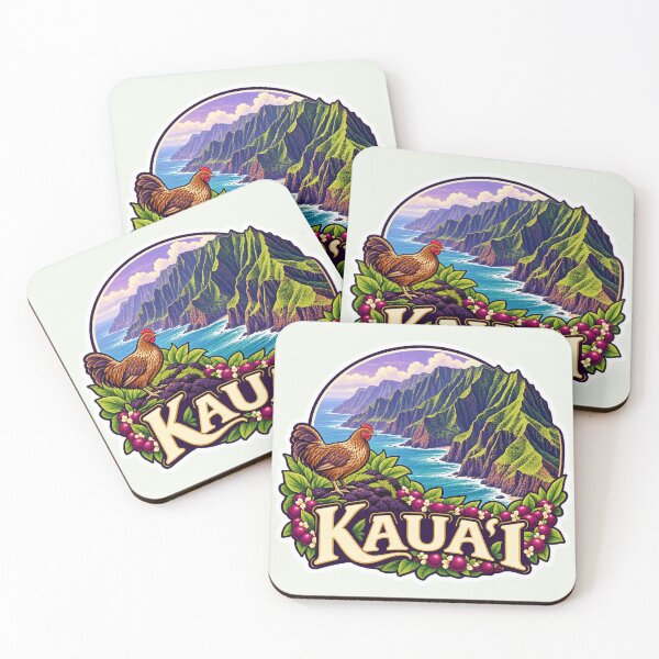 Item preview, Kauai Hawaii Na Pali Coast Rooster Travel designed and sold by Small Kine Prints.