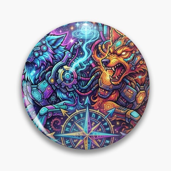 Item preview, Fire and Ice Wolves, Opposing Wolf Pair Art designed and sold by Terra Nova Collective.