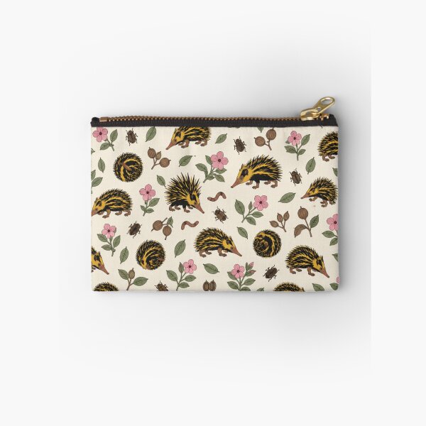 Item preview, Tenrec Madagascar Animal Pattern | Spiky Streaked Tenrecs with Periwinkle Flowers and Beetles designed and sold by StickyGuys.