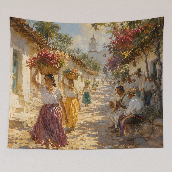 Item preview, Latin American Flower Festival Village Celebration designed and sold by Amalia Gutyz.