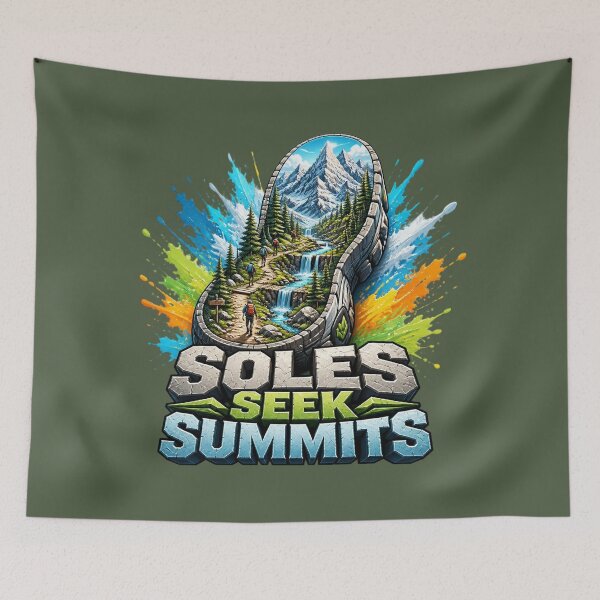 Item preview, Hiking Soles Seek Summits, Mountain Trail  designed and sold by MalwasBasket.