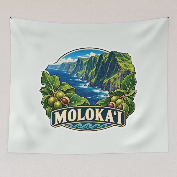 Item preview, Molokai Hawaii Sea Cliffs Travel designed and sold by peachycrossing.