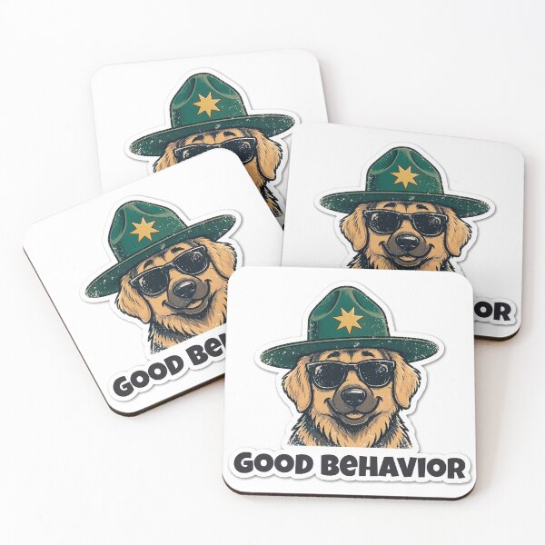 Item preview, Good Behavior Funny Golden Retriever Deputy Design designed and sold by Wild Shades.