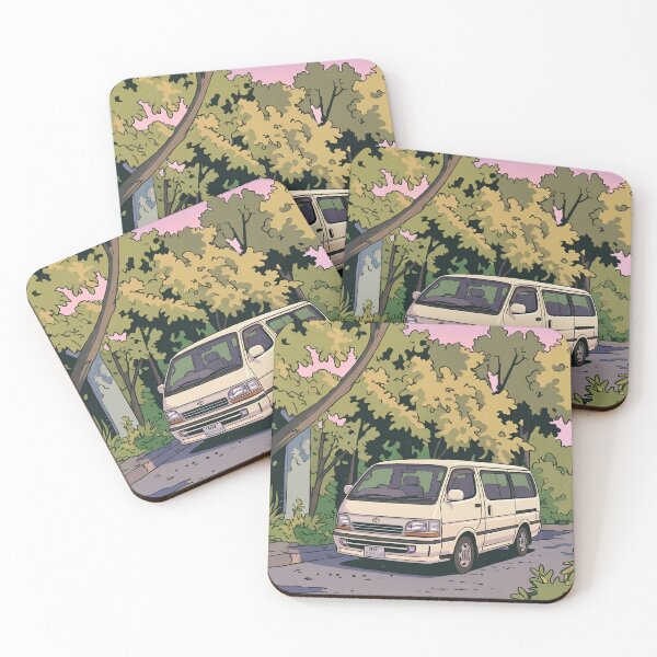 Item preview, Toyota Hiace Van Retro Anime Aesthetic Classic JDM Camper Art designed and sold by Motorline44.