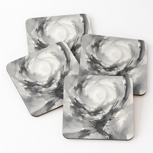 Item preview, Black and White Abstract Swirl Brushstroke Art designed and sold by Amalia Gutyz.