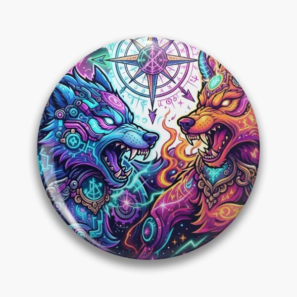 Item preview, Opposing Wolves Art, Fire Wolf and Ice Wolf Design designed and sold by Terra Nova Collective.