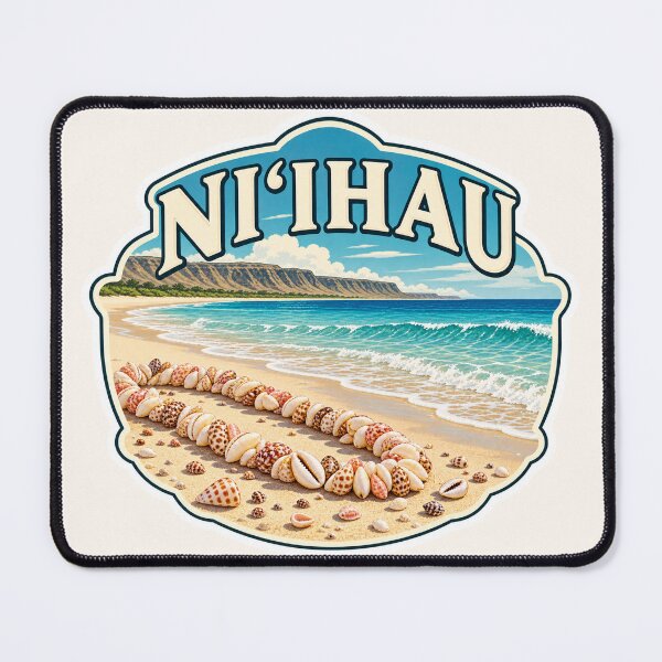 Item preview, Niihau Hawaii Shell Lei Beach Travel designed and sold by Small Kine Prints.