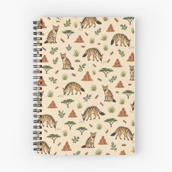 Item preview, Aardwolf African Animal Pattern | Striped Hyena Relative with Termite Mounds and Acacia Trees designed and sold by StickyGuys.