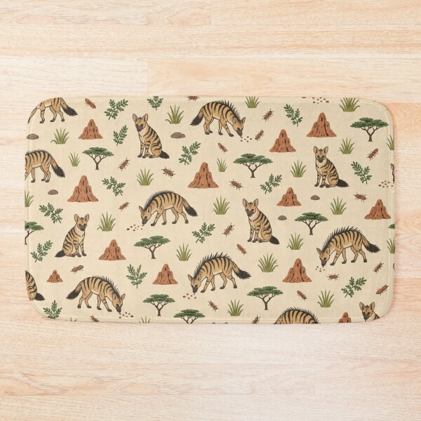 Item preview, Aardwolf African Animal Pattern | Striped Hyena Relative with Termite Mounds and Acacia Trees designed and sold by StickyGuys.