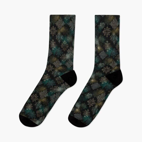 Item preview, Nordic symbols snowflakes forest metallic pattern designed and sold by filigreedigital.