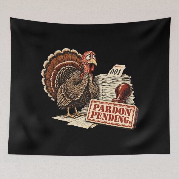Item preview, Turkey Pardon Pending – Vintage Thanksgiving Editorial Humor designed and sold by Uglyandcute.