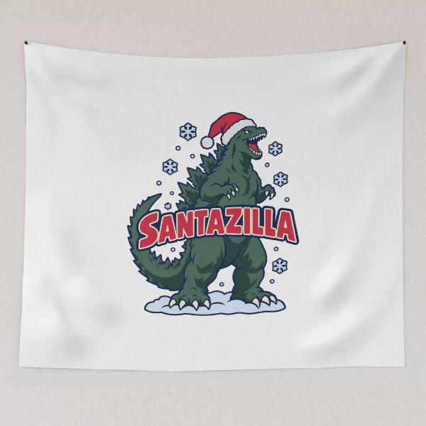 Item preview, Santazilla Funny Kaiju Monster Christmas designed and sold by CerealBoxInk.