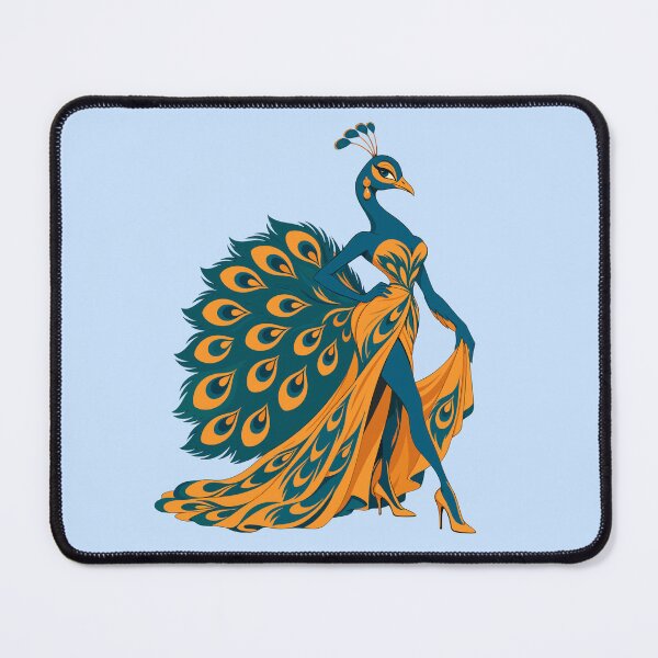 Item preview, Glamorous Peafowl Fashion Art - Colorful Feather Gown designed and sold by karamram.