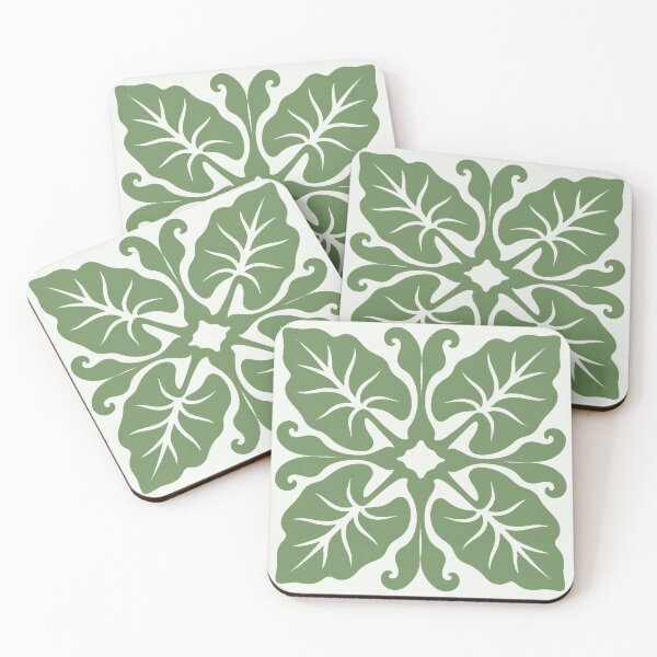 Item preview, Green Hawaiian Quilt Pattern Taro Leaf Kalo designed and sold by Small Kine Prints.