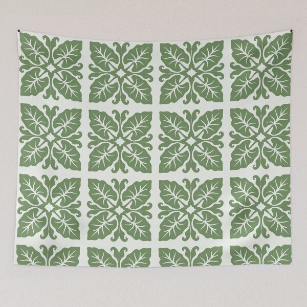 Item preview, Green Hawaiian Quilt Pattern Taro Leaf Kalo designed and sold by peachycrossing.