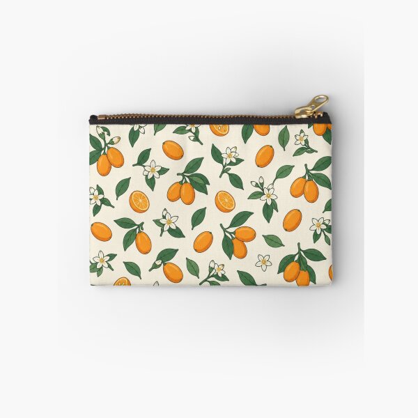 Item preview, Kumquat Botanical Fruit Pattern | Kumquat Branches, Blossoms and Halved Kumquats on Cream designed and sold by StickyGuys.