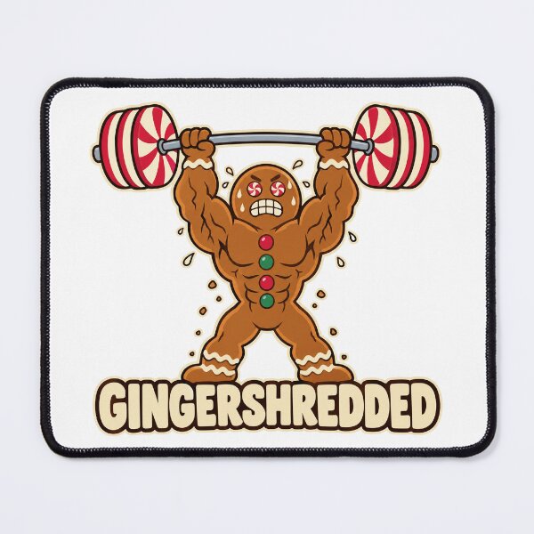 Item preview, Gingershredded Gym Gingerbread Man designed and sold by CerealBoxInk.