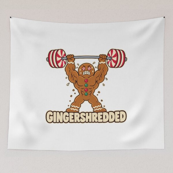Item preview, Gingershredded Gym Gingerbread Man designed and sold by CerealBoxInk.