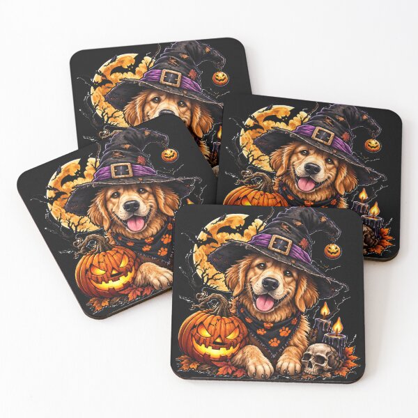 Item preview, Halloween Golden Retriever Witch with Pumpkin designed and sold by COOL CAP.