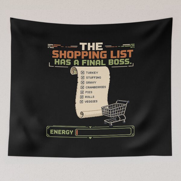 Item preview, Thanksgiving Grocery List Boss Battle – Retro Arcade Food Humor designed and sold by Uglyandcute.