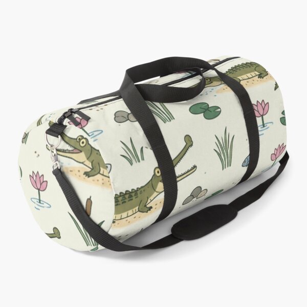 Item preview, Gharial Indian Crocodile Pattern | Thin Snouted Gharials with Lotus Flowers and Lily Pads designed and sold by StickyGuys.