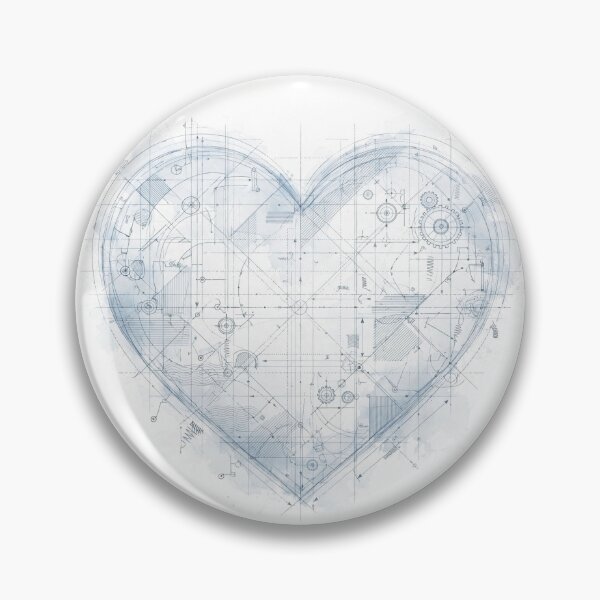 Item preview, Blueprint of a Mechanical Heart - Technical Love Drawin designed and sold by ollgast5.