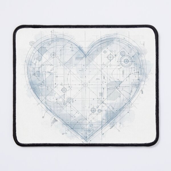 Item preview, Blueprint of a Mechanical Heart - Technical Love Drawin designed and sold by ollgast5.