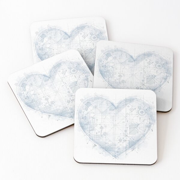 Item preview, Blueprint of a Mechanical Heart - Technical Love Drawin designed and sold by ollgast5.