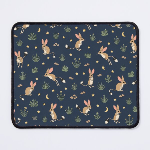 Item preview, Jerboa Desert Night Pattern | Long Eared Jerboas Hopping Under the Moon and Stars on Navy designed and sold by StickyGuys.