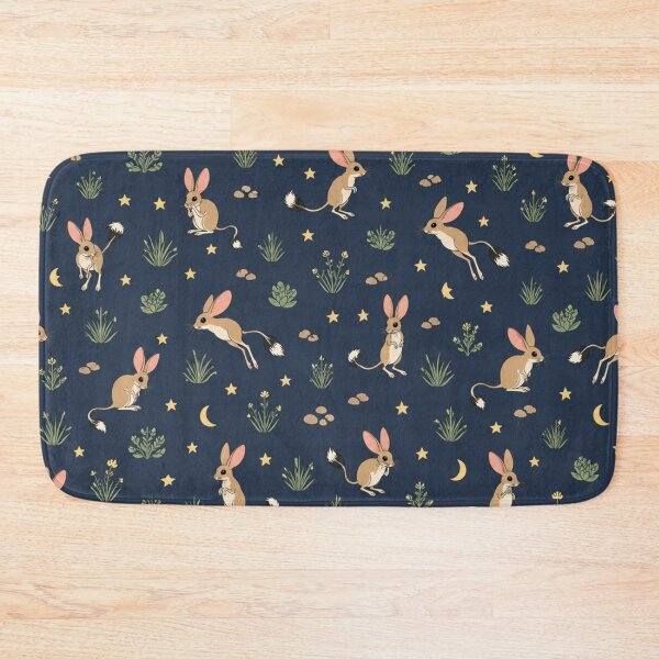 Item preview, Jerboa Desert Night Pattern | Long Eared Jerboas Hopping Under the Moon and Stars on Navy designed and sold by StickyGuys.