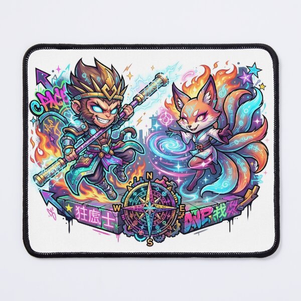 Item preview, Graffiti Monkey Warrior, Street Art Fighter with Kitsune designed and sold by Terra Nova Collective.
