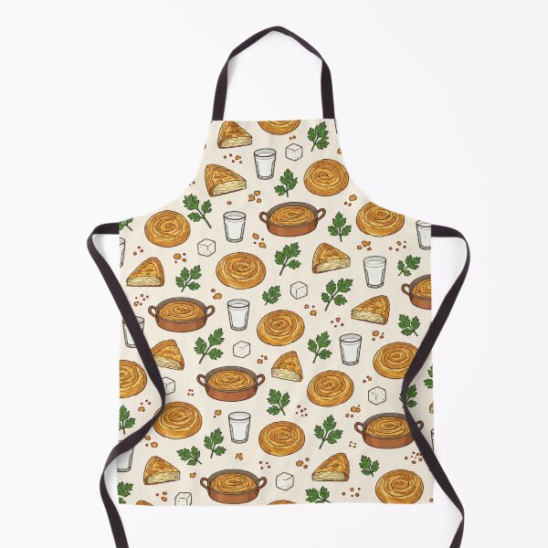 Item preview, Burek Balkan Bakery Pattern | Coiled Burek Pies, Flaky Pastry Slices, Yogurt and Copper Pans designed and sold by StickyGuys.