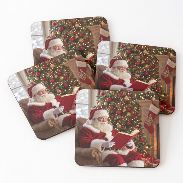 Item preview, Cozy Santa Reading a Book by Fireplace - Christmas Storytime designed and sold by Deepsleepstudio.