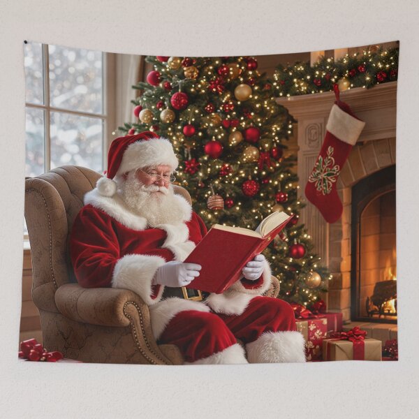 Item preview, Cozy Santa Reading a Book by Fireplace - Christmas Storytime designed and sold by Deepsleepstudio.