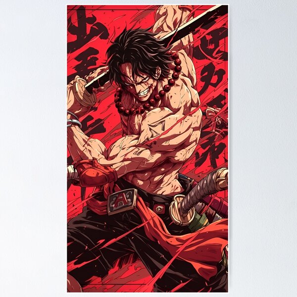 Item preview, Fiery Pirate Warrior Anime Art – Red Flame Power and Sword Aesthetic designed and sold by Dyan4.