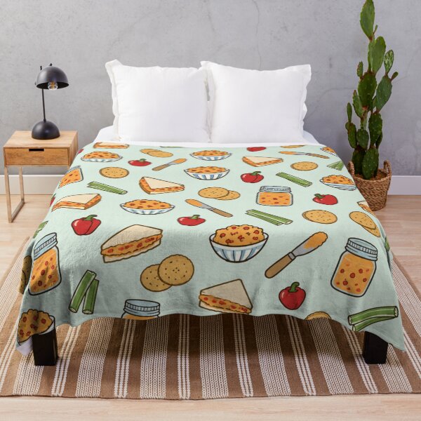 Item preview, Pimento Cheese Retro Kitchen Pattern | Pimento Cheese Jars, Sandwiches, Crackers and Celery designed and sold by StickyGuys.