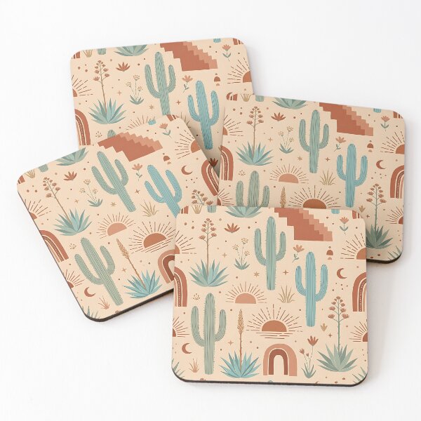 Item preview, Southwestern Desert Cactus Boho Seamless Pattern designed and sold by wallpapersarts.