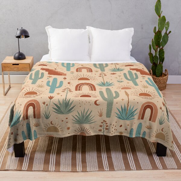 Item preview, Southwestern Desert Cactus Boho Seamless Pattern designed and sold by wallpapersarts.
