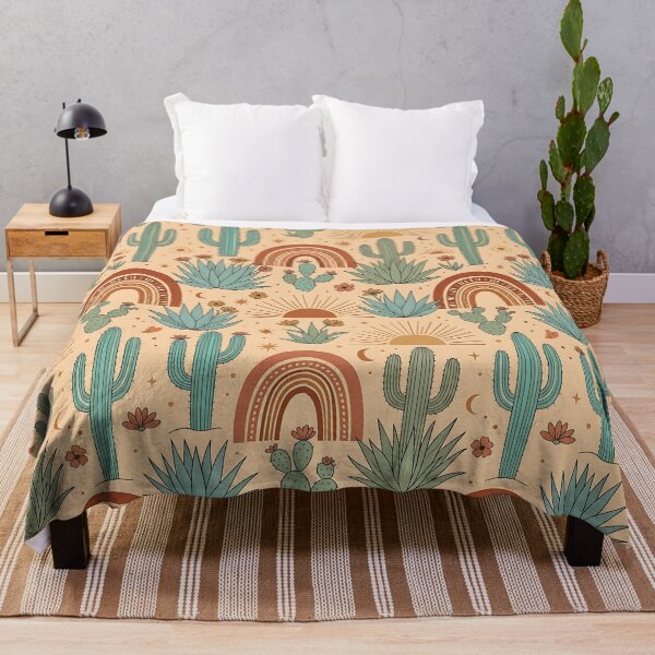 Item preview, Southwestern Desert Cactus Boho Seamless Pattern designed and sold by wallpapersarts.