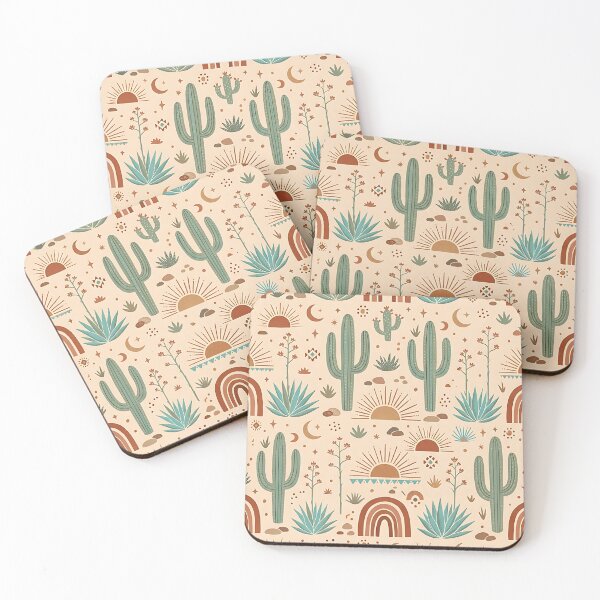 Item preview, Southwestern Desert Cactus Boho Seamless Pattern designed and sold by wallpapersarts.