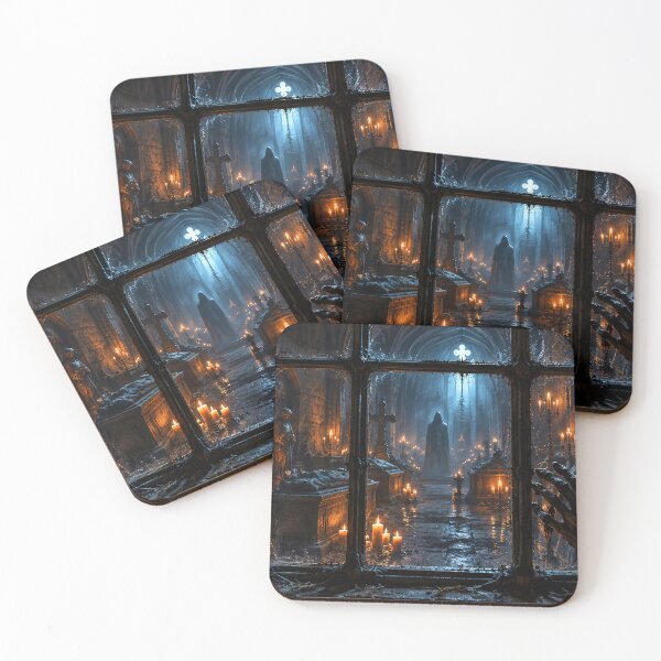 Item preview,   Haunted Cathedral Interior and skeleton at Halloween Night designed and sold by 4Seasons.