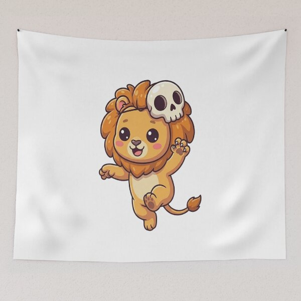 Item preview, Cute Lion Wearing Skull Mask designed and sold by Ella_Sketch.