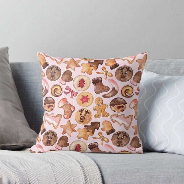 Item preview, Homemade Christmas Cookies Festive Pattern on Pink designed and sold by Flowersforbear.