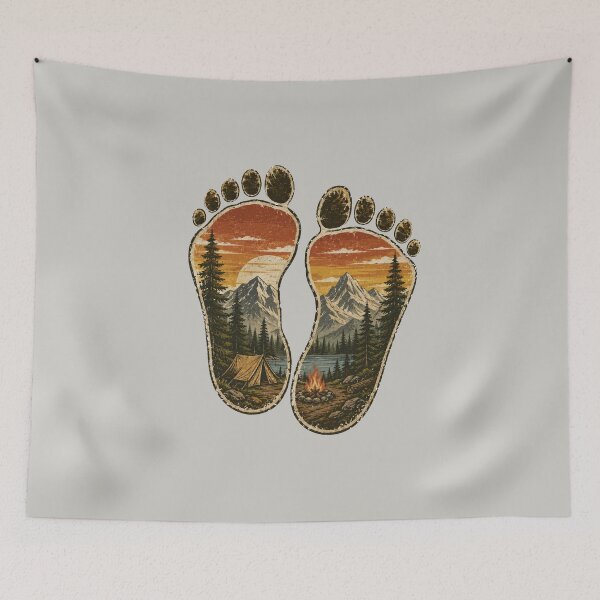 Item preview, Bigfoot Footprints Hiking in The Nature designed and sold by MalwasBasket.