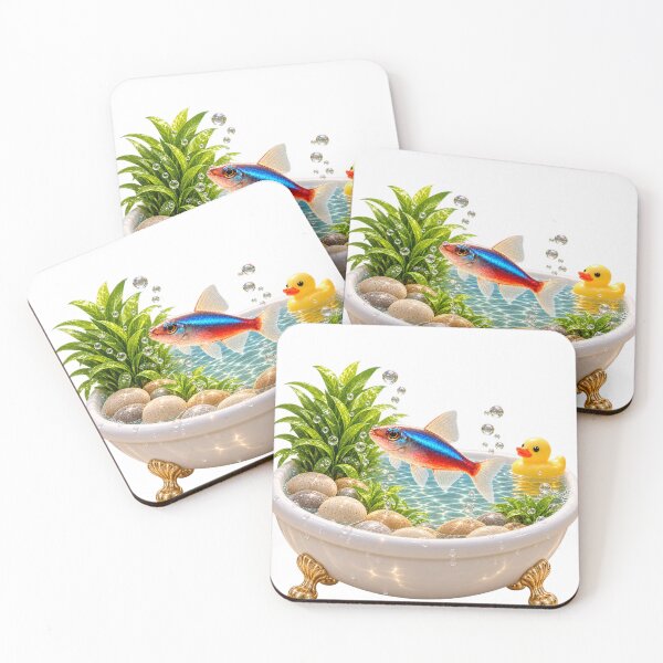 Item preview, Colorful Neon Tetra Bathtub designed and sold by Sillytoe.
