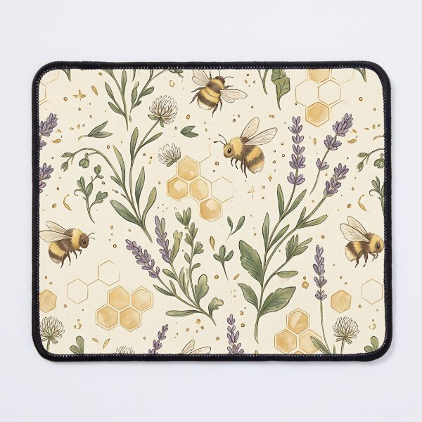 Item preview, Honeybee And Golden Honeycomb Botanical Pattern designed and sold by wallpapersarts.