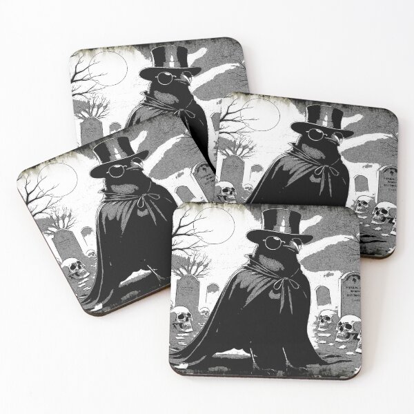 Item preview, Graveyard Guardian - Raven Gothic Halloween Art designed and sold by NaturePrints.