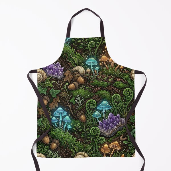 Artikelvorschau, Goblincore Woodland Mushrooms And Crystals Pattern entworfen und verkauft von wallpapersarts.