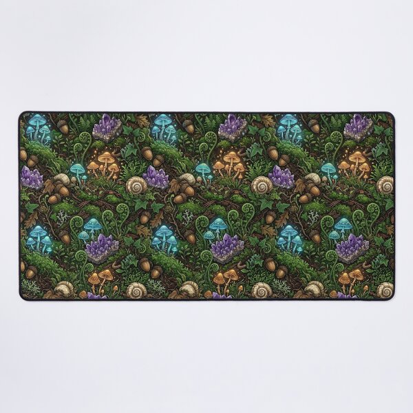 Item preview, Goblincore Woodland Mushrooms And Crystals Pattern designed and sold by wallpapersarts.